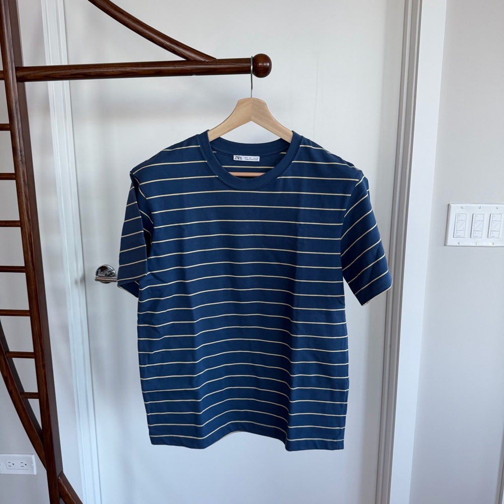 Zara Navy Striped Tee